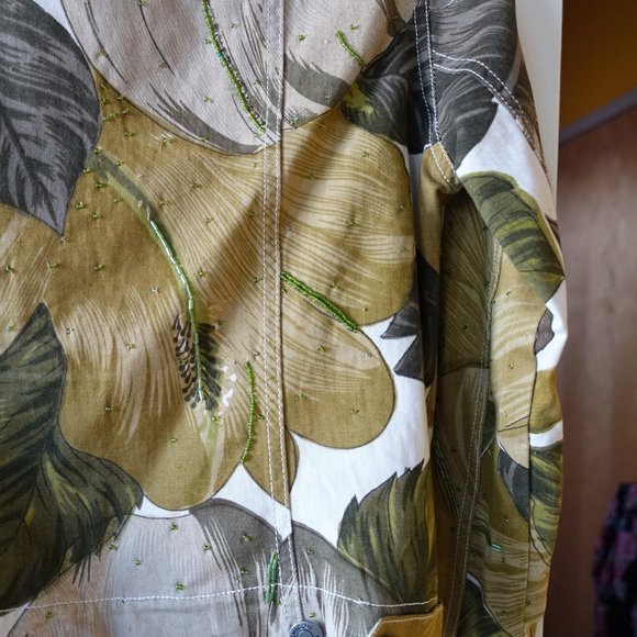 Chico's Design embellished beaded floral jacket 0 2 XS - Picture 11 of 15